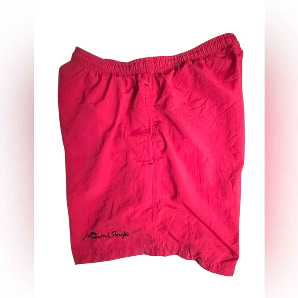 MIAMI STYLE EUC Red Athletic Shorts with Elastic Waistband, L17” Inseam 6”